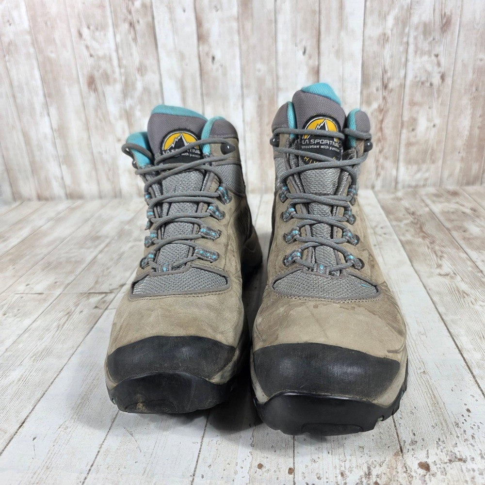La Sportiva FC 4.0 GTX Womens Hiking Boots Grey Teal Gore-Tex Vibram Size 10 - Picture 4 of 8